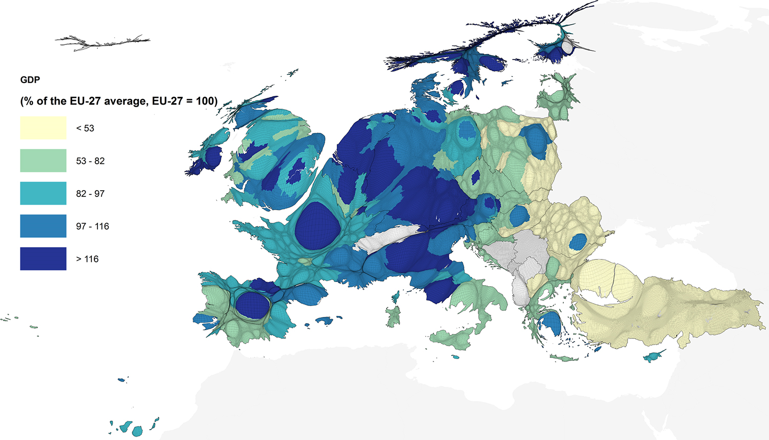 how many alpha global city regions can be found in europe